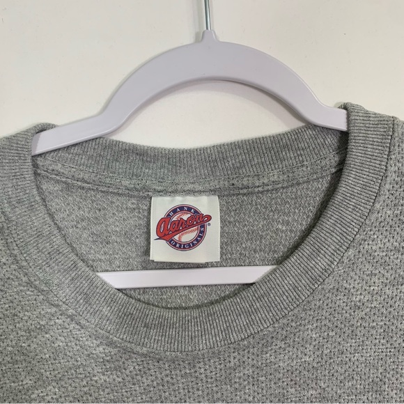 Vintage 90s MLB Baseball Kansas City Royals Men’s Size XL Grey Waffleknit Shirt - Picture 2 of 8